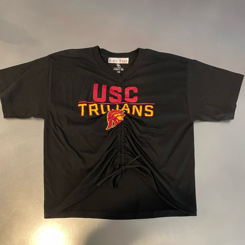University of Southern California short sleeve ruched T-shirt
